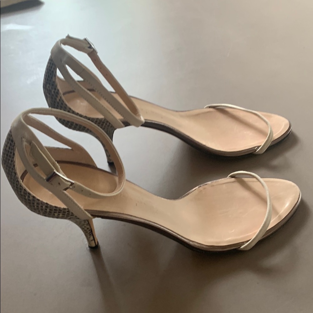 Alain Tondowski Paris snakeskin and creme leather Sandle 38.5 - Picture 3 of 12